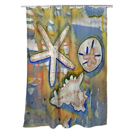 BETSY DRAKE Betsy Drake SH603 70 x 72 in. Beach Treasures Shower Curtain SH603